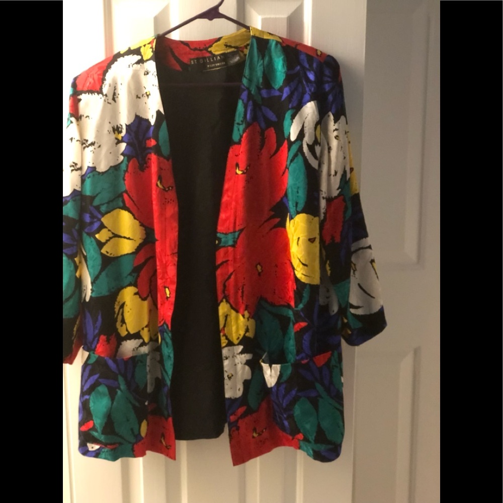 St. John's Bay Floral Open-Front Jacket in Multi